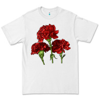 White Scarlet Red Carnation Illustrations Premium Tee - LillyAllenDesigns