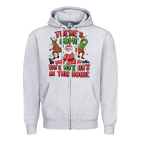 Heather Grey there's some ho's ho's ho's in this house Zipper Hoodie - MaliasSmallBusiness