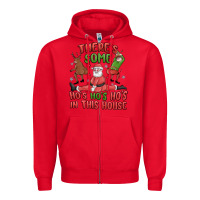 Red there's some ho's ho's ho's in this house Zipper Hoodie - MaliasSmallBusiness