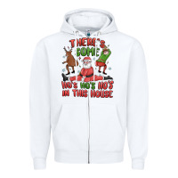 White there's some ho's ho's ho's in this house Zipper Hoodie - MaliasSmallBusiness