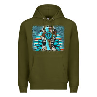 Army Green cross gemstone background Premium Hoodie - AdoDesignShop