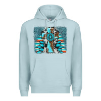 Blue Mist cross gemstone background Premium Hoodie - AdoDesignShop