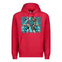 Cardinal cross gemstone background Premium Hoodie - AdoDesignShop