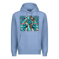 Colony Blue cross gemstone background Premium Hoodie - AdoDesignShop