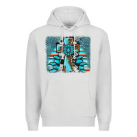 Dove Grey cross gemstone background Premium Hoodie - AdoDesignShop
