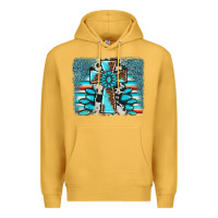 Mustard cross gemstone background Premium Hoodie - AdoDesignShop