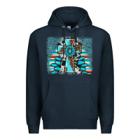 Navy cross gemstone background Premium Hoodie - AdoDesignShop
