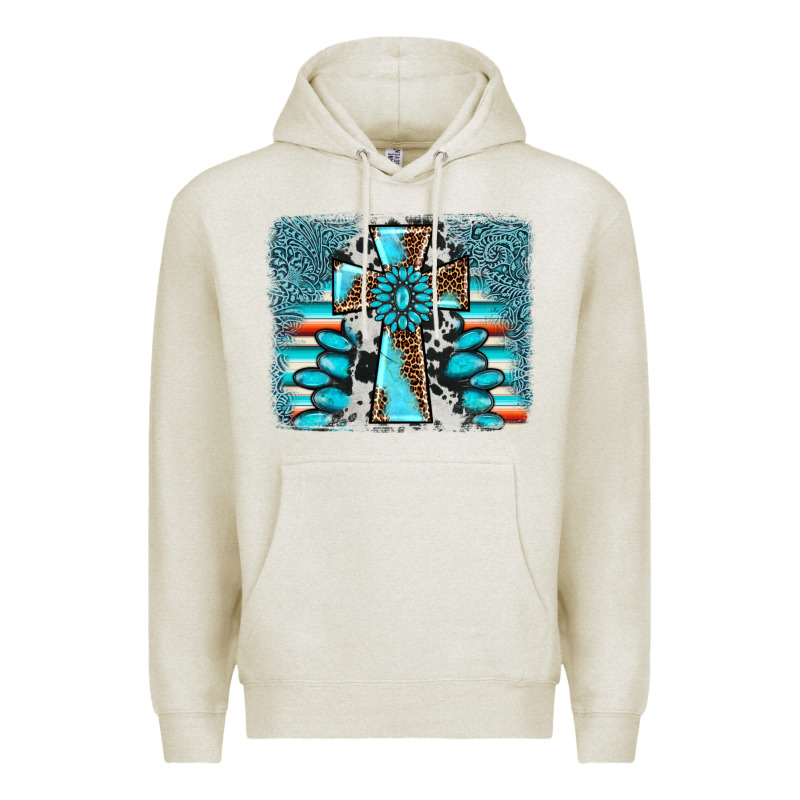 Cross Gemstone Background Premium Hoodie by AdoDesignShop | Teevron