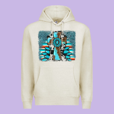 Cross Gemstone Background Premium Hoodie Designed By Adodesignshop