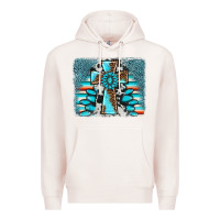 Pale Pink cross gemstone background Premium Hoodie - AdoDesignShop