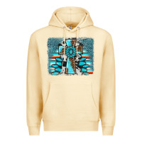 Pina Colada cross gemstone background Premium Hoodie - AdoDesignShop