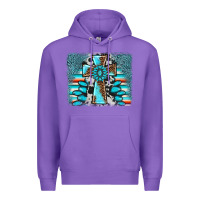 Purple cross gemstone background Premium Hoodie - AdoDesignShop