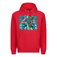 Red cross gemstone background Premium Hoodie - AdoDesignShop