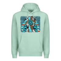 Seafoam cross gemstone background Premium Hoodie - AdoDesignShop