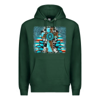 Sports Green cross gemstone background Premium Hoodie - AdoDesignShop