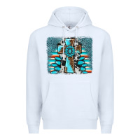 White cross gemstone background Premium Hoodie - AdoDesignShop
