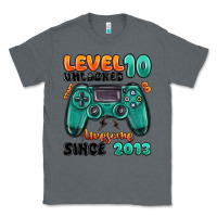 Charcoal Heather level 10 unlocked awesome since 2013 Classic Tee - MaliasSmallBusiness