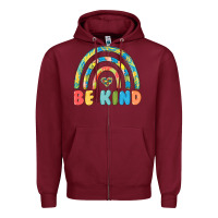 Burgundy be kind autism Zipper Hoodie - MaliasSmallBusiness