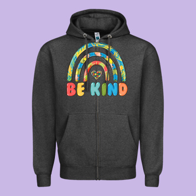 Zipper Hoodie be kind autism