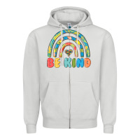 Dove Grey be kind autism Zipper Hoodie - MaliasSmallBusiness