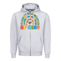Heather Grey be kind autism Zipper Hoodie - MaliasSmallBusiness