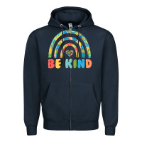 Navy be kind autism Zipper Hoodie - MaliasSmallBusiness
