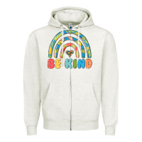 Oatmeal Heather be kind autism Zipper Hoodie - MaliasSmallBusiness