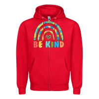 Red be kind autism Zipper Hoodie - MaliasSmallBusiness
