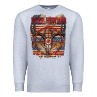 Heather Grey Deer hunter 4th of july Premium Sweatshirt - CowGirlArtShop