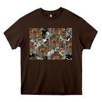 Chocolate Brown Dog Pattern Heavy Core Tee - CowhideDigitalArt