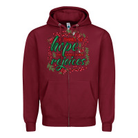 Burgundy a thrill of hope the weary world rejoices Zipper Hoodie - MaliasSmallBusiness
