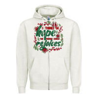 Oatmeal Heather a thrill of hope the weary world rejoices Zipper Hoodie - MaliasSmallBusiness
