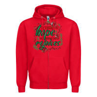 Red a thrill of hope the weary world rejoices Zipper Hoodie - MaliasSmallBusiness