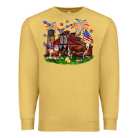 Antique Gold Barn farm animals 4th of July Premium Sweatshirt - Neo Western