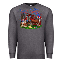 Charcoal Heather Barn farm animals 4th of July Premium Sweatshirt - Neo Western