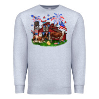 Heather Grey Barn farm animals 4th of July Premium Sweatshirt - Neo Western