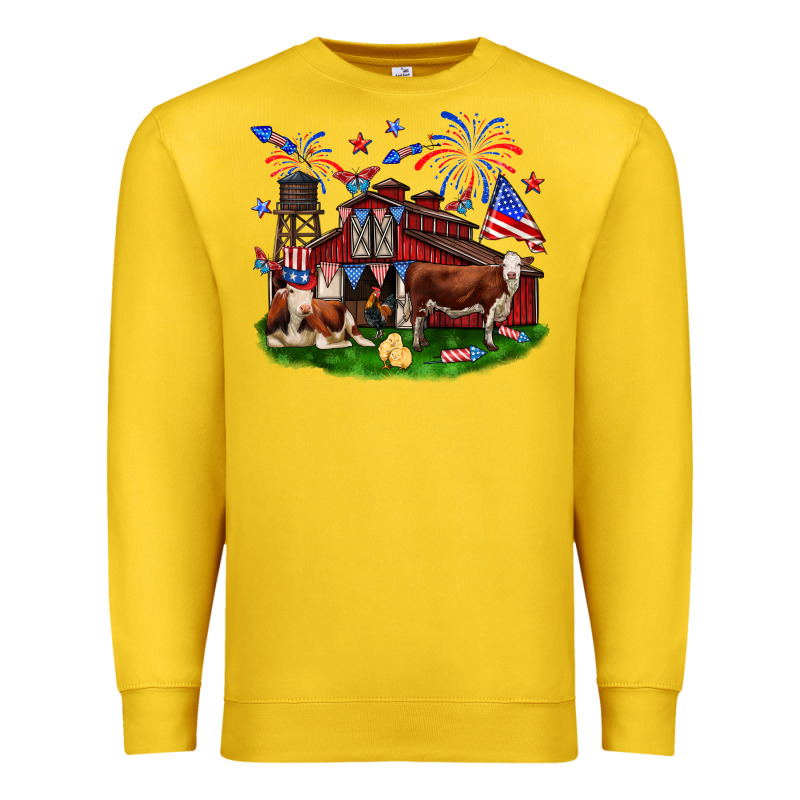 Barn Farm Animals 4th Of July Premium Sweatshirt by Neo Western | Teevron
