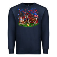Navy Barn farm animals 4th of July Premium Sweatshirt - Neo Western