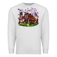 Oatmeal Heather Barn farm animals 4th of July Premium Sweatshirt - Neo Western