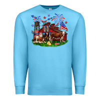 Ocean Blue Barn farm animals 4th of July Premium Sweatshirt - Neo Western