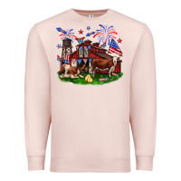 Pale Pink Barn farm animals 4th of July Premium Sweatshirt - Neo Western