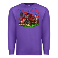 Purple Barn farm animals 4th of July Premium Sweatshirt - Neo Western