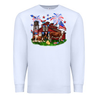 White Barn farm animals 4th of July Premium Sweatshirt - Neo Western