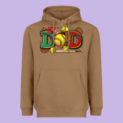 Dad Softball Heavyweight Hoodie Designed By Zillion Design Studio