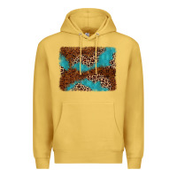 Antique Gold turquoise glitter leopard background Premium Hoodie - AdoDesignShop