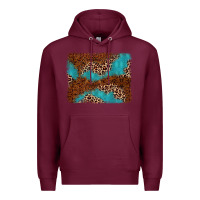 Burgundy turquoise glitter leopard background Premium Hoodie - AdoDesignShop