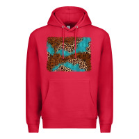 Cardinal turquoise glitter leopard background Premium Hoodie - AdoDesignShop