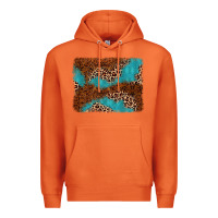 Carrot turquoise glitter leopard background Premium Hoodie - AdoDesignShop