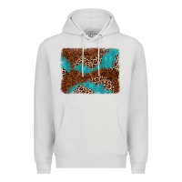Dove Grey turquoise glitter leopard background Premium Hoodie - AdoDesignShop