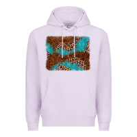 Lilac turquoise glitter leopard background Premium Hoodie - AdoDesignShop